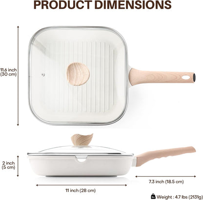 🔥 Multi-functional Non-stick Grill Pan | Healthy Cooking Essential for Home & Outdoor Use 🥩