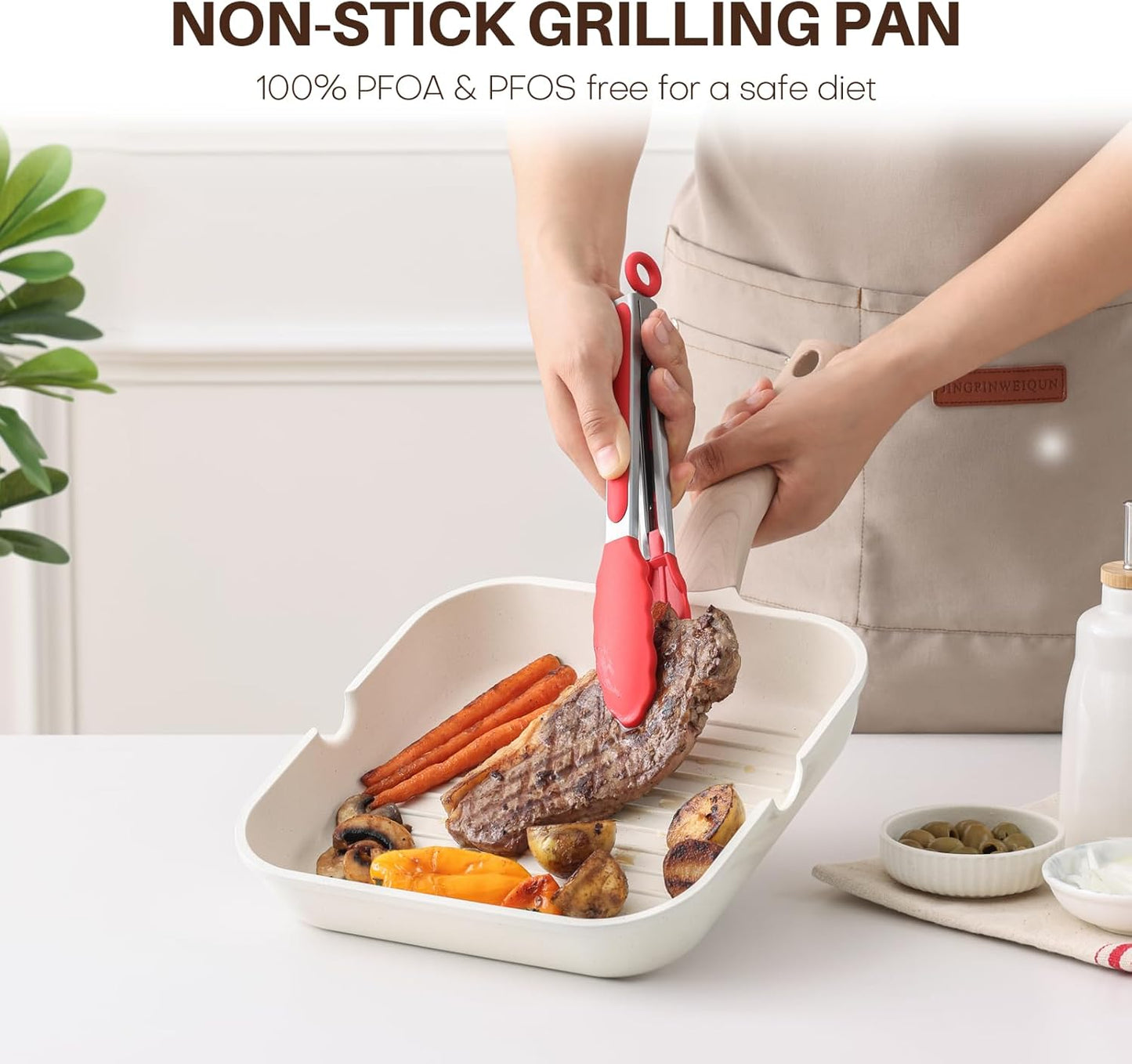 🔥 Multi-functional Non-stick Grill Pan | Healthy Cooking Essential for Home & Outdoor Use 🥩