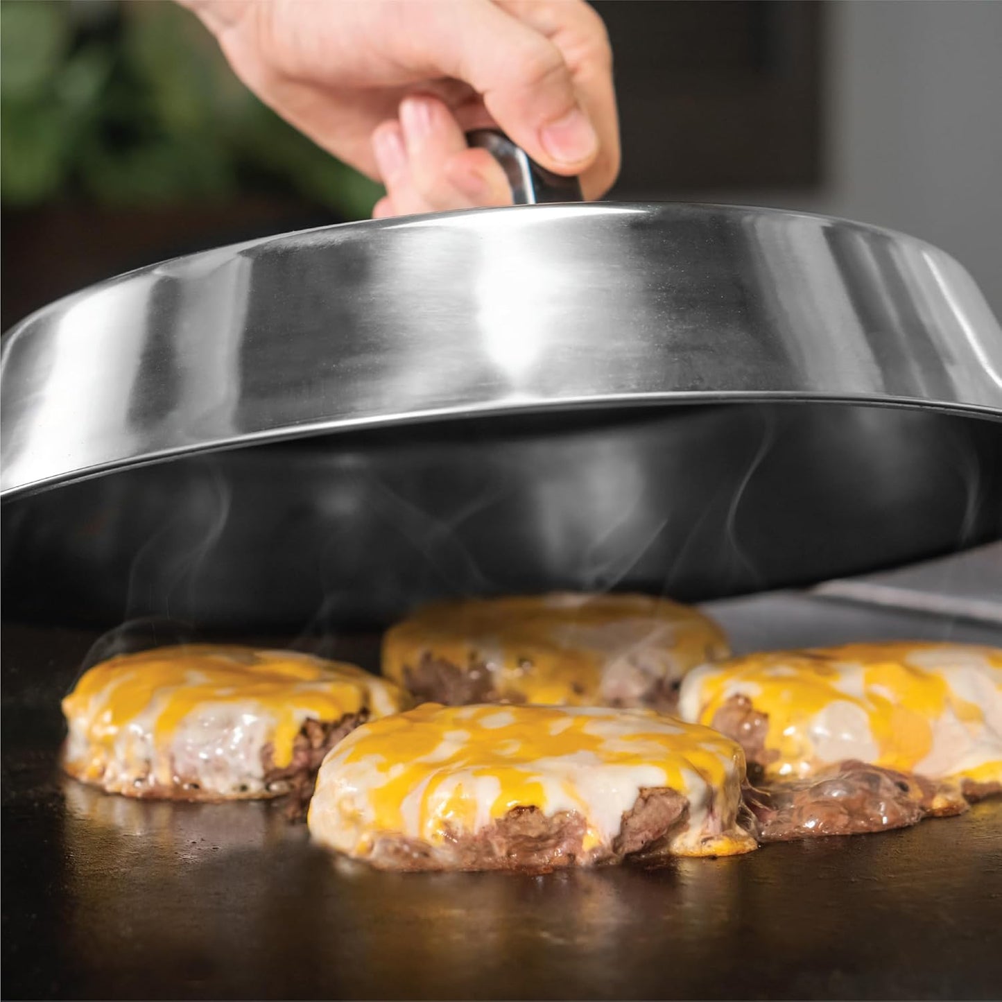 🔥 12 Inch Stainless Steel Basting Cover | Multi-use Griddle & Grill Accessory 🧀
