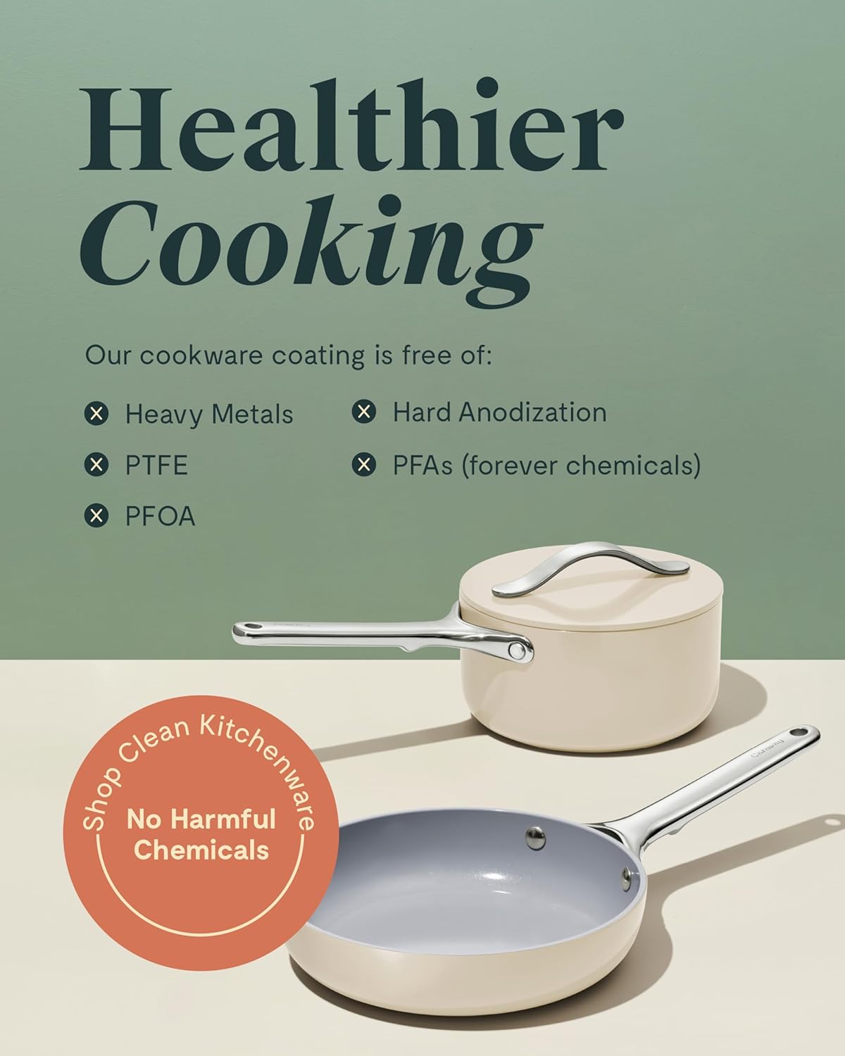 2-Piece Mini Ceramic Cookware Set 🌼 | Non-Toxic Non-Stick Fry Pan & Sauce Pan, Compatible with Induction/Gas/Electric Stovetops, Oven Safe